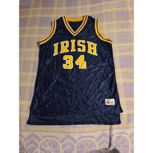 Vintage 80s Notre Dame Fighting Irish #34 Basketball Jersey Tank Top XL 90s